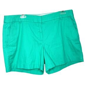 J.Crew Wm's Size 12 Light Green Chino Shorts Midrise Summer Casual 100% Cotton
